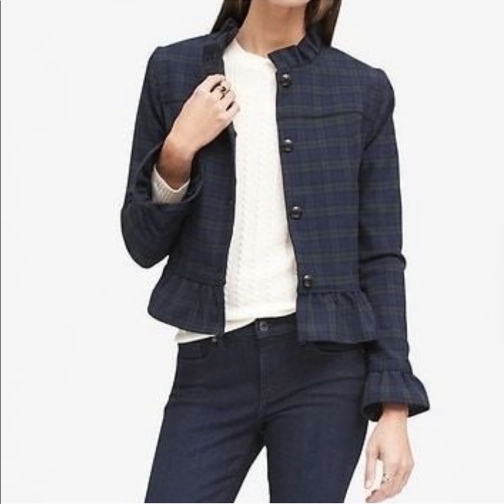 NWOT Sz 12 Banana Republic Tartan Plaid blazer